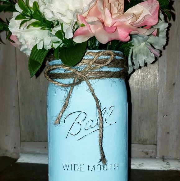 Large Cute Chalk painted Ball Mason Jars - Picture 2 of 2
